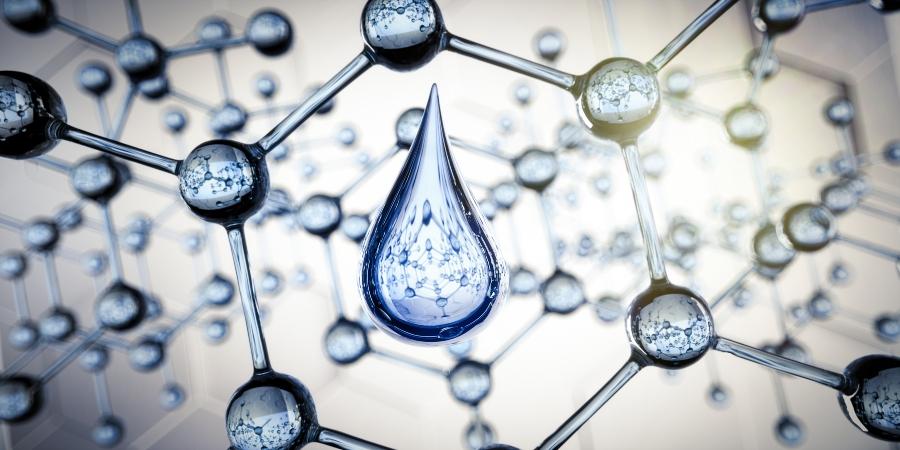Wassertropfen und transparente Molekuelstruktur Nanotechnologie