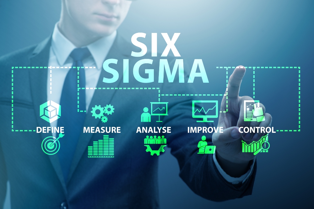 Six Sigma ist ein datenbasierter Ansatz zur Prozessoptimierung mit Fokus auf Fehlerminimierung, Effizienzsteigerung und kontinuierliche Verbesserung Six-Sigma-DMAIC - Methoden zur Verfahrensoptimierung in der Industrie